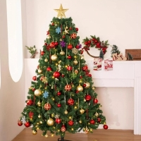 Set globuri de Craciun, 16 piese, auriu si rosu, 8 cm, Vivo CB16